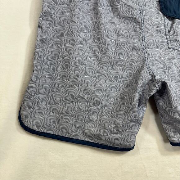 Ezekiel 36 Men's Swim Board Shorts Trunks Hook Loop Pocket Geometric Blue Beach - Picture 7 of 9